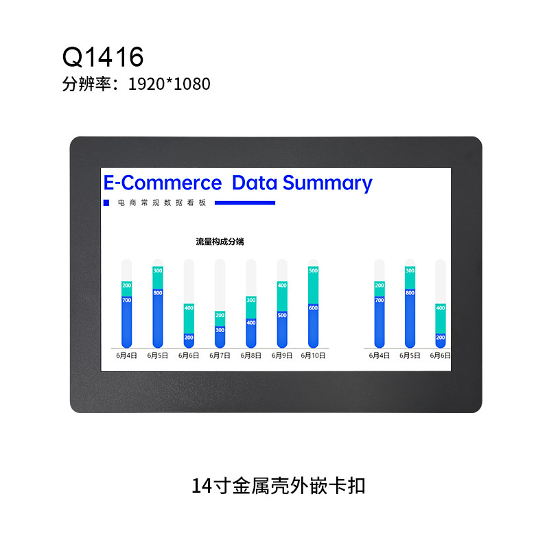 14.1寸金属壳卡扣外嵌显示器
